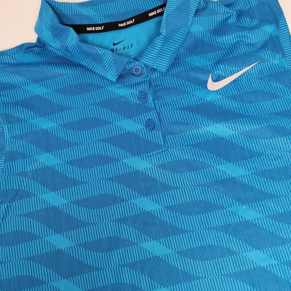 Nike‎ Golf Sleeveless Polo W Size L Blue Excellent Dri-FIT Geometric 884863-465